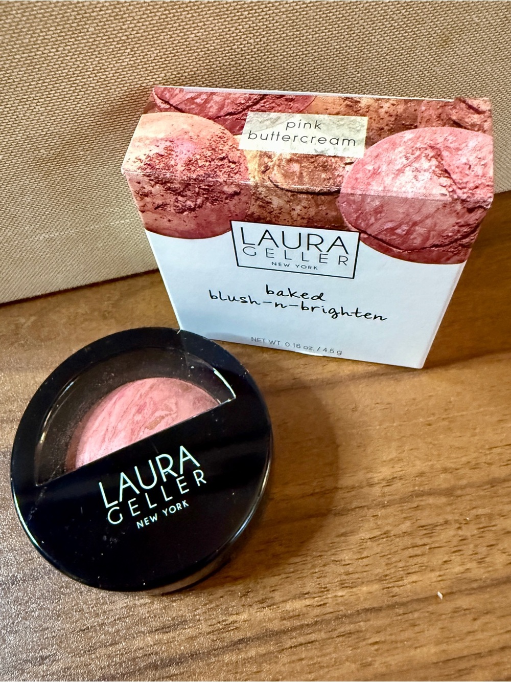 Laura Geller Baked Blush-n-Brighten Marbleized Blush - Pink Buttercream (NEW)